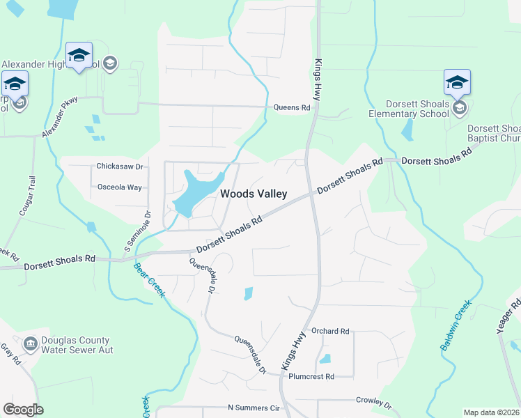map of restaurants, bars, coffee shops, grocery stores, and more near 6188 Dorsett Shoals Road in Douglasville