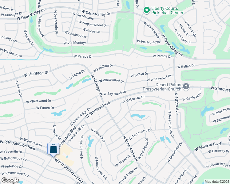 map of restaurants, bars, coffee shops, grocery stores, and more near 13903 West Sky Hawk Drive in Sun City West