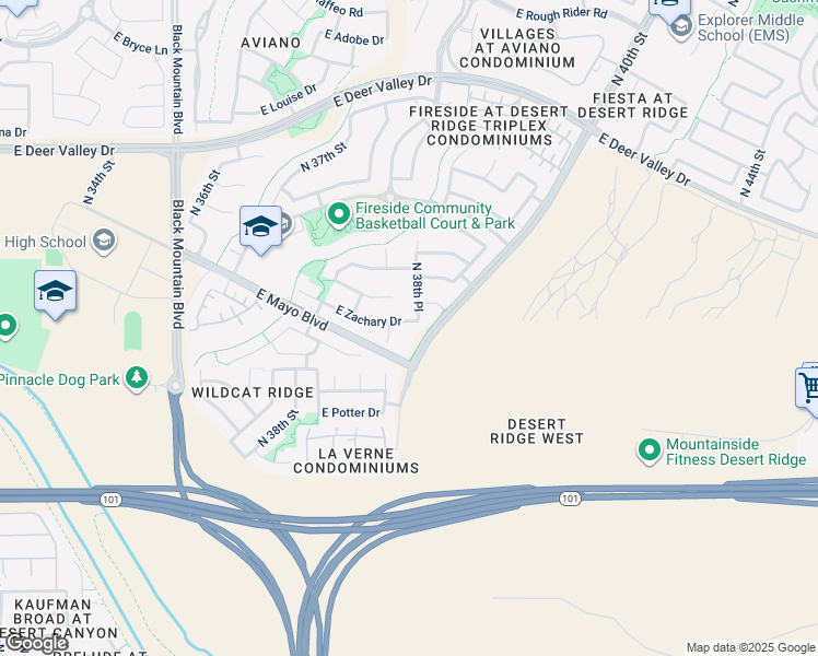 map of restaurants, bars, coffee shops, grocery stores, and more near 3805 East Zachary Drive in Phoenix