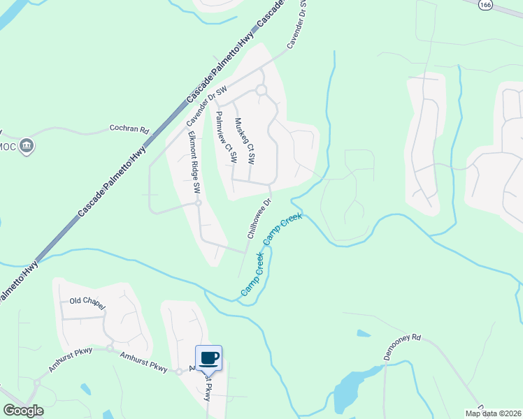 map of restaurants, bars, coffee shops, grocery stores, and more near 2848 Chilhowee Drive in Atlanta