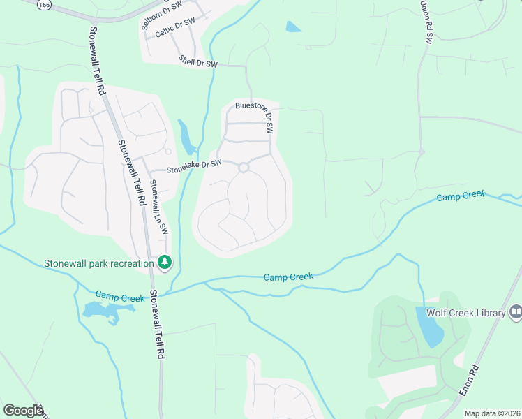 map of restaurants, bars, coffee shops, grocery stores, and more near 6216 Stonelake Drive Southwest in Atlanta