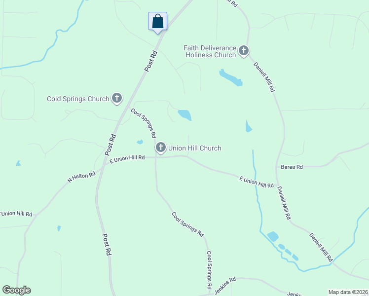map of restaurants, bars, coffee shops, grocery stores, and more near 8586 East Union Hill Road in Winston