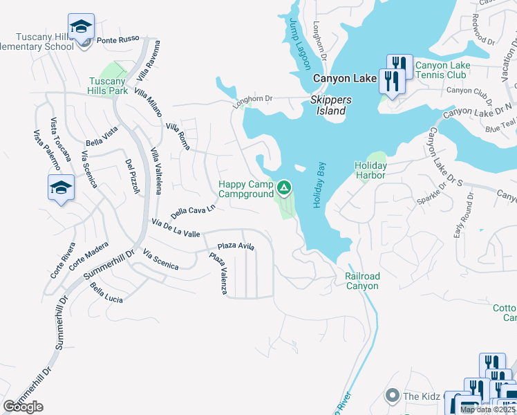 map of restaurants, bars, coffee shops, grocery stores, and more near 15 Via Del Renal Court in Lake Elsinore