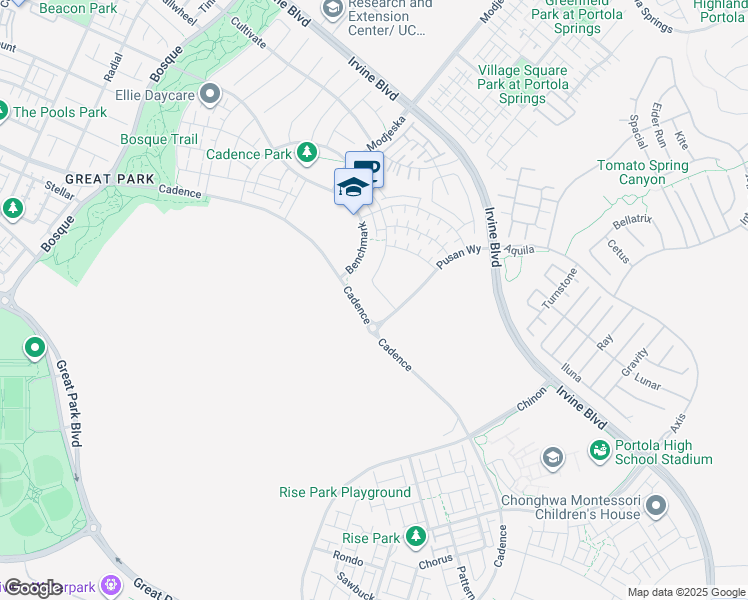 map of restaurants, bars, coffee shops, grocery stores, and more near 2 Venture in Irvine