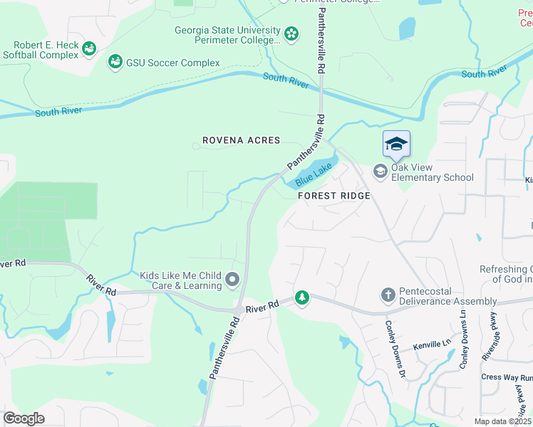 map of restaurants, bars, coffee shops, grocery stores, and more near 3632 Panthersville Road in Decatur