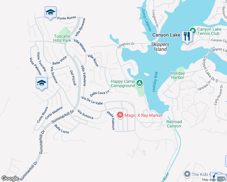 map of restaurants, bars, coffee shops, grocery stores, and more near 18 Della Cava Lane in Lake Elsinore