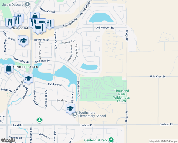 map of restaurants, bars, coffee shops, grocery stores, and more near 29604 Starring Lane in Menifee