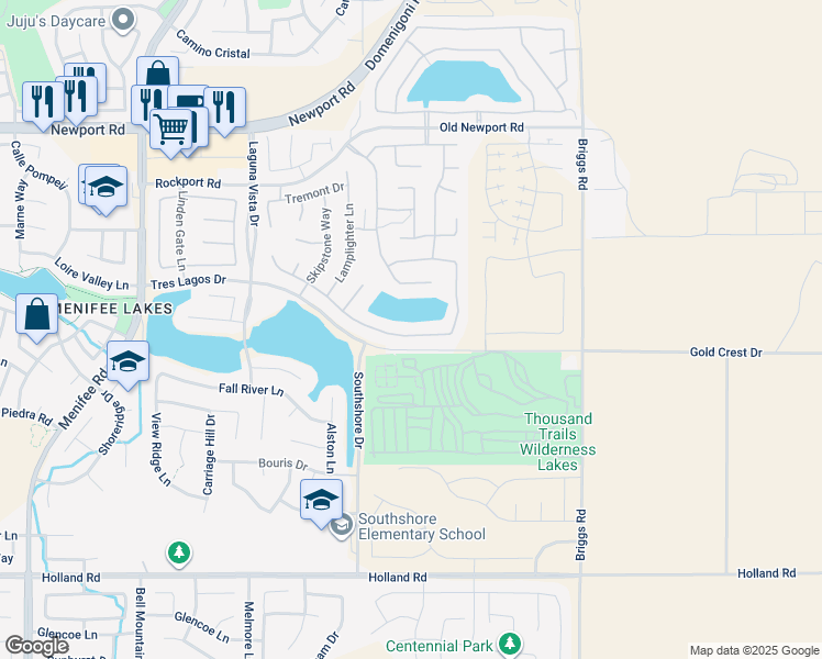 map of restaurants, bars, coffee shops, grocery stores, and more near 29604 Starring Lane in Menifee