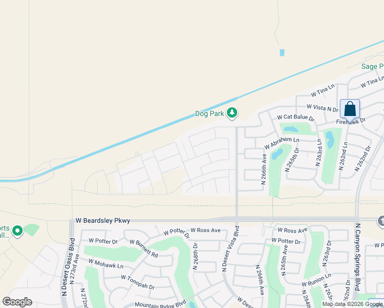 map of restaurants, bars, coffee shops, grocery stores, and more near 26841 West Adam Avenue in Buckeye