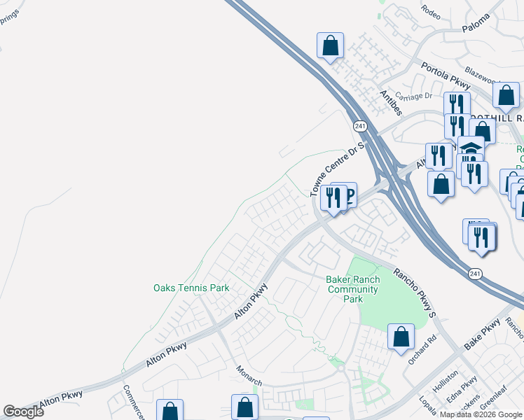 map of restaurants, bars, coffee shops, grocery stores, and more near 67 Eclipse in Lake Forest