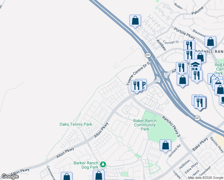 map of restaurants, bars, coffee shops, grocery stores, and more near 46 Eclipse in Lake Forest