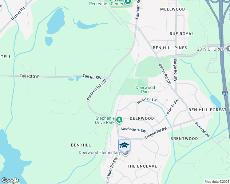 map of restaurants, bars, coffee shops, grocery stores, and more near 3686 Bills Cir SW in Atlanta