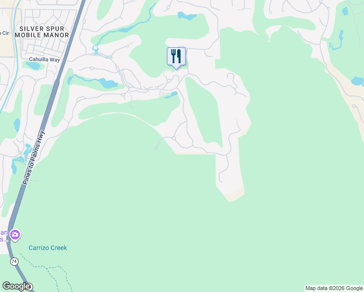 map of restaurants, bars, coffee shops, grocery stores, and more near 2 Palm Desert Drive North in Palm Desert