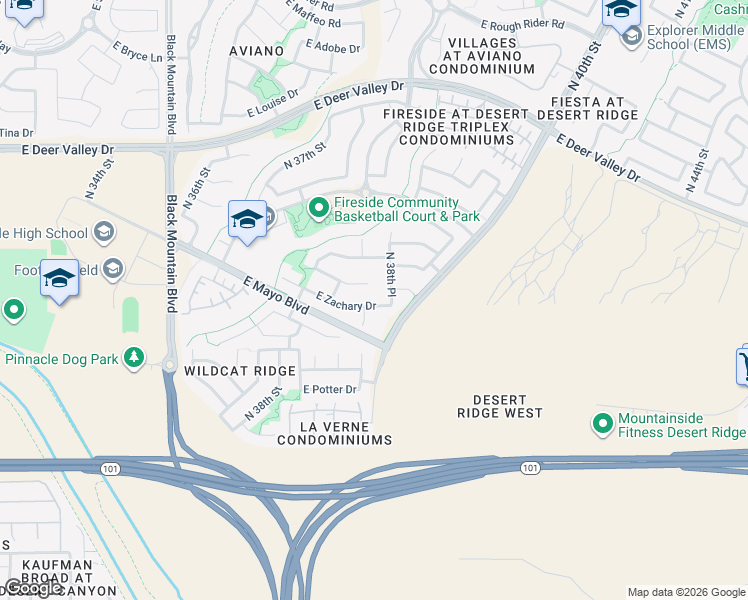 map of restaurants, bars, coffee shops, grocery stores, and more near 3805 East Zachary Drive in Phoenix