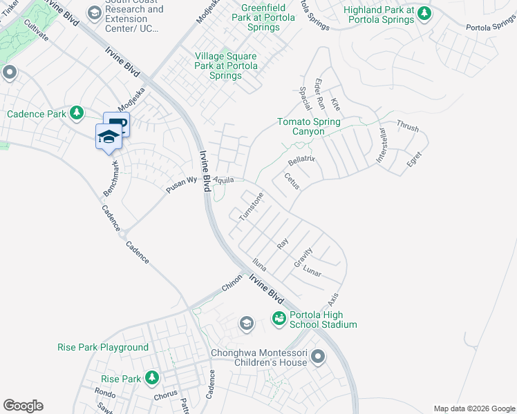 map of restaurants, bars, coffee shops, grocery stores, and more near 53 Lunar in Irvine