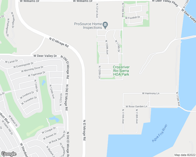 map of restaurants, bars, coffee shops, grocery stores, and more near 21406 North 120th Lane in Sun City