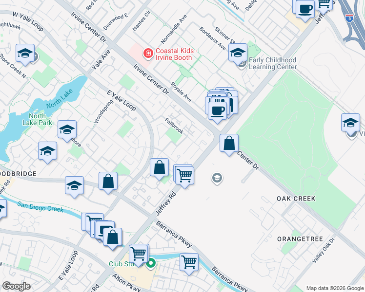 map of restaurants, bars, coffee shops, grocery stores, and more near 2 Cresthaven in Irvine