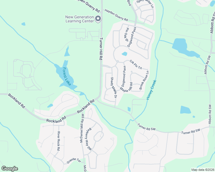 map of restaurants, bars, coffee shops, grocery stores, and more near 7630 Sugar Plum Lane in Stonecrest