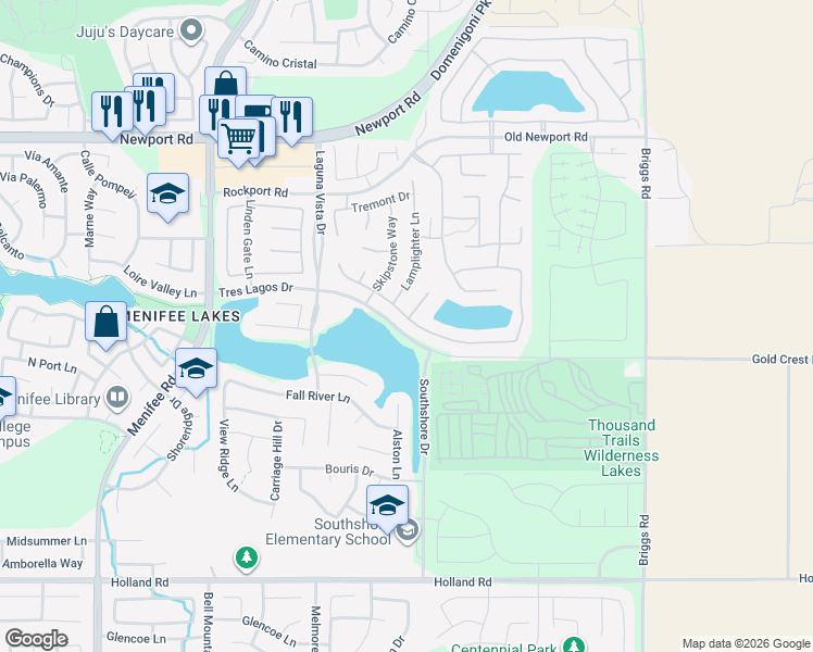 map of restaurants, bars, coffee shops, grocery stores, and more near 29479 Starring Lane in Menifee