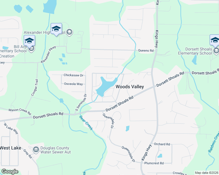 map of restaurants, bars, coffee shops, grocery stores, and more near 6266 Dorsett Shoals Road in Douglasville