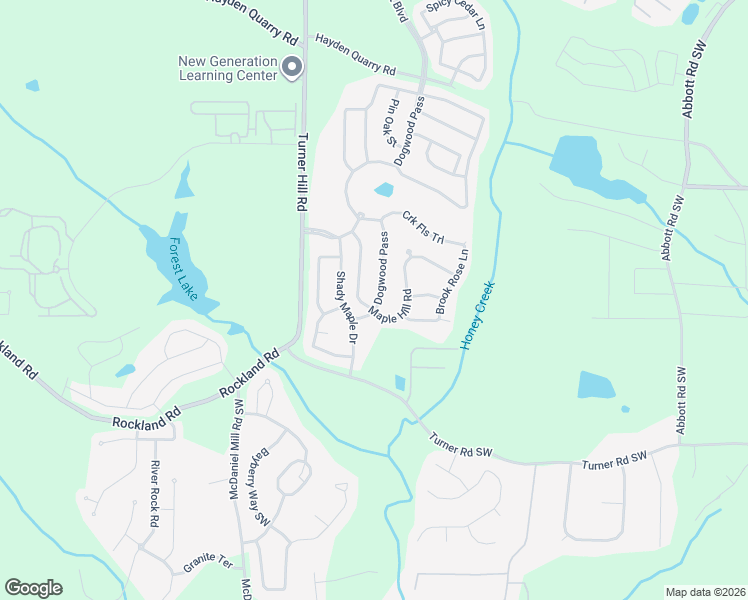 map of restaurants, bars, coffee shops, grocery stores, and more near 3562 Dogwood Pass in Stonecrest
