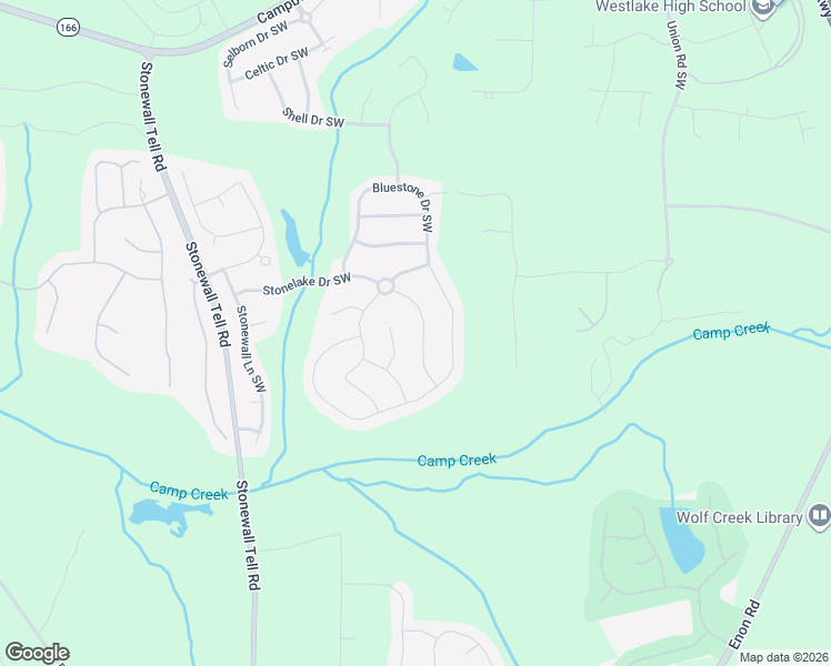 map of restaurants, bars, coffee shops, grocery stores, and more near 6234 Stonelake Drive Southwest in Atlanta