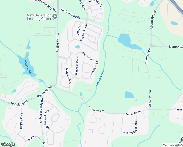 map of restaurants, bars, coffee shops, grocery stores, and more near 3474 Brook Rose Way in Stonecrest