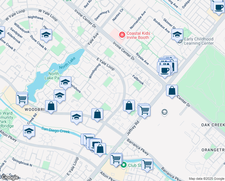 map of restaurants, bars, coffee shops, grocery stores, and more near 5 Hollowglen in Irvine