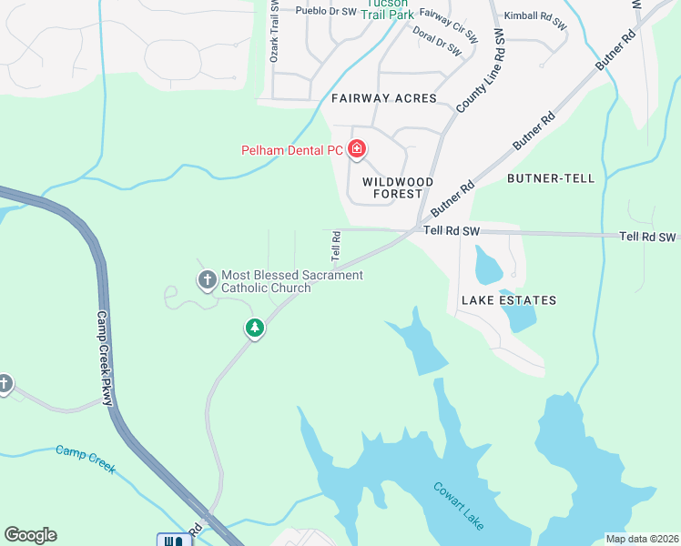 map of restaurants, bars, coffee shops, grocery stores, and more near 2800 Butner Road in Atlanta