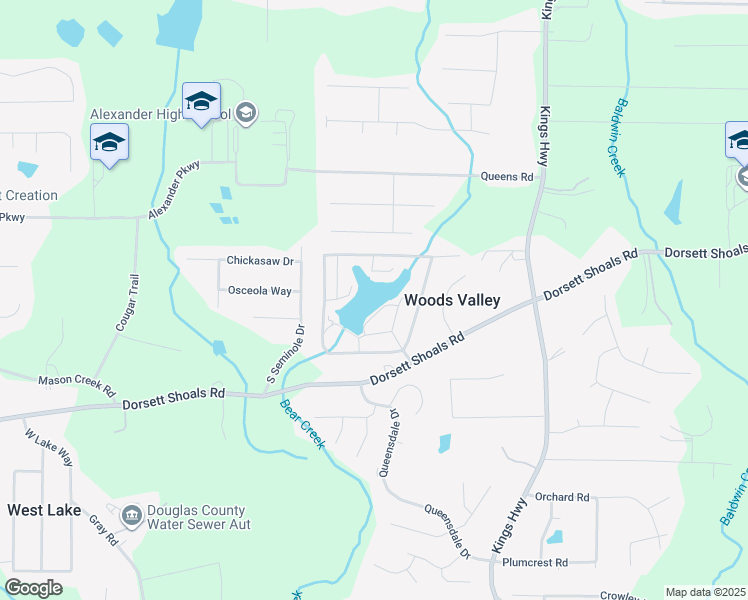 map of restaurants, bars, coffee shops, grocery stores, and more near 6266 Dorsett Shoals Road in Douglasville