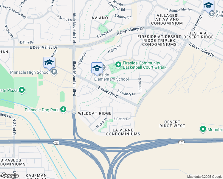 map of restaurants, bars, coffee shops, grocery stores, and more near 3723 East Zachary Drive in Phoenix