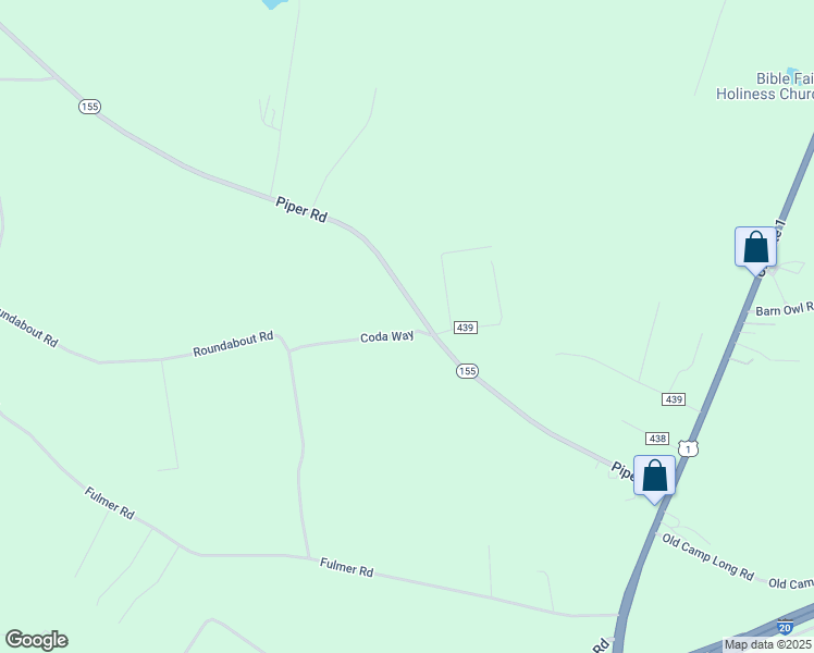 map of restaurants, bars, coffee shops, grocery stores, and more near 2147 Piper Road in Aiken