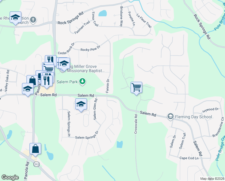 map of restaurants, bars, coffee shops, grocery stores, and more near 5433 Staunton Way in Lithonia