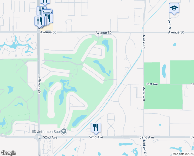 map of restaurants, bars, coffee shops, grocery stores, and more near 80585 Via Talavera in La Quinta