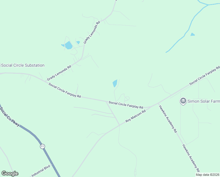 map of restaurants, bars, coffee shops, grocery stores, and more near 1351 Social Circle Fairplay Road in Social Circle