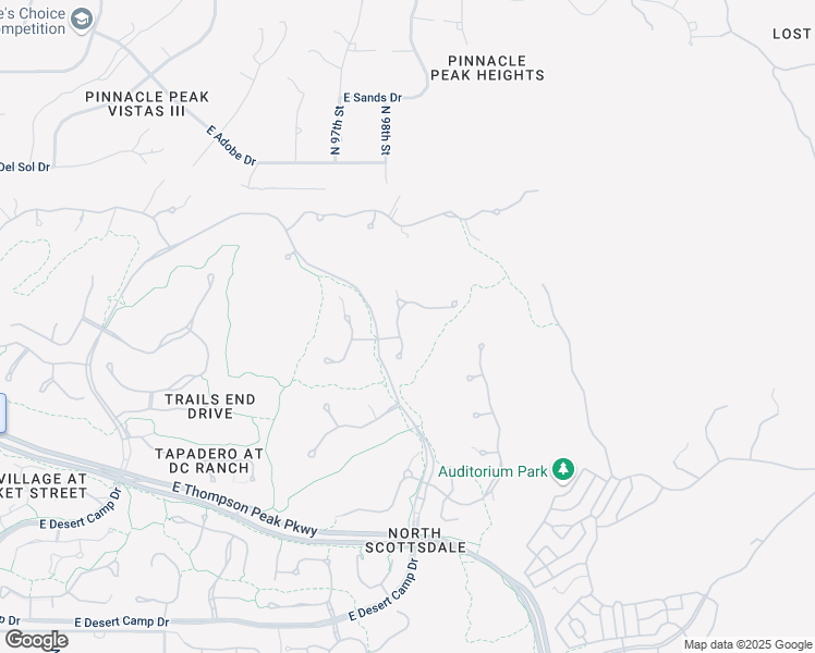 map of restaurants, bars, coffee shops, grocery stores, and more near 9820 East Thompson Peak Parkway in Scottsdale