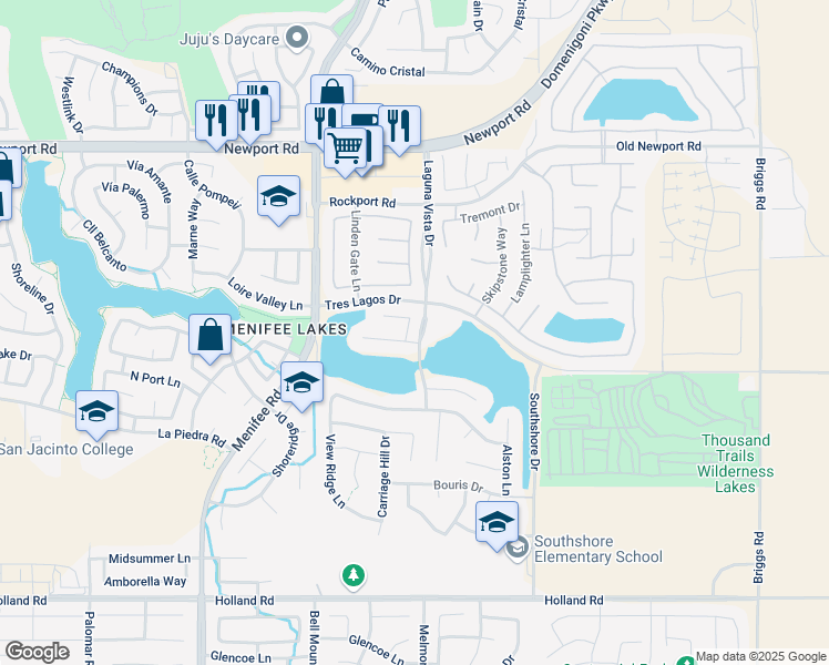 map of restaurants, bars, coffee shops, grocery stores, and more near 29232 Loden Circle in Menifee