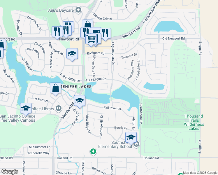 map of restaurants, bars, coffee shops, grocery stores, and more near 29232 Loden Circle in Menifee