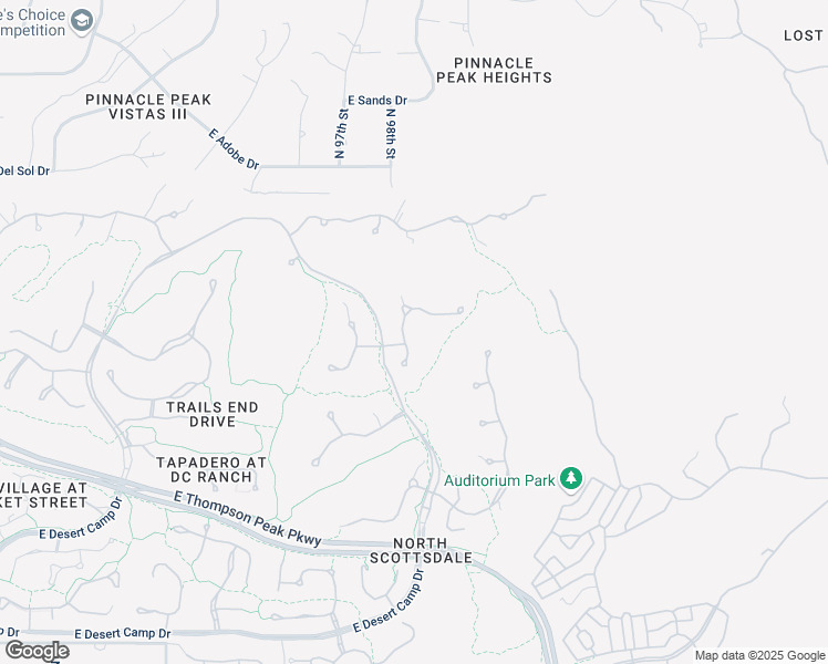 map of restaurants, bars, coffee shops, grocery stores, and more near 9820 East Thompson Peak Parkway in Scottsdale
