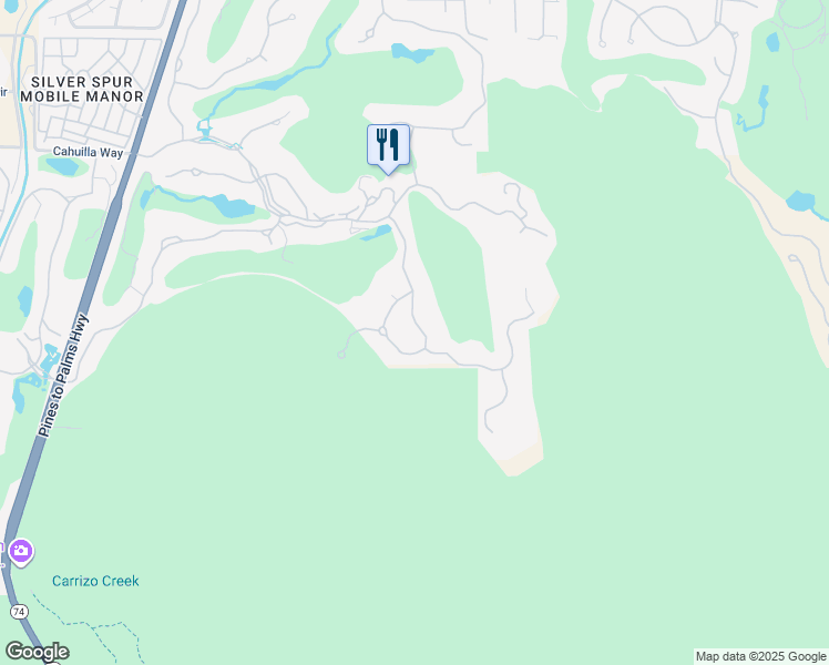 map of restaurants, bars, coffee shops, grocery stores, and more near 607 Rocky Creek in Palm Desert