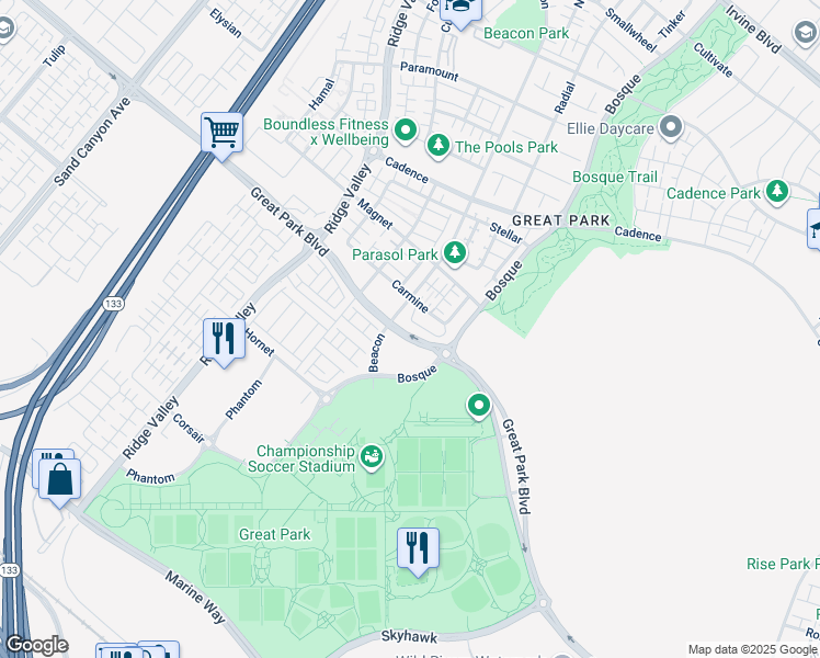 map of restaurants, bars, coffee shops, grocery stores, and more near 6 Jenner in Irvine