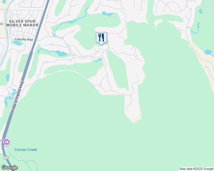 map of restaurants, bars, coffee shops, grocery stores, and more near 607 Rocky Creek in Palm Desert