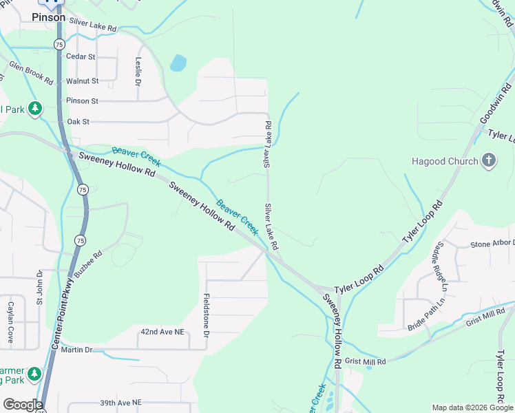 map of restaurants, bars, coffee shops, grocery stores, and more near 4601 Silver Lake Road in Pinson