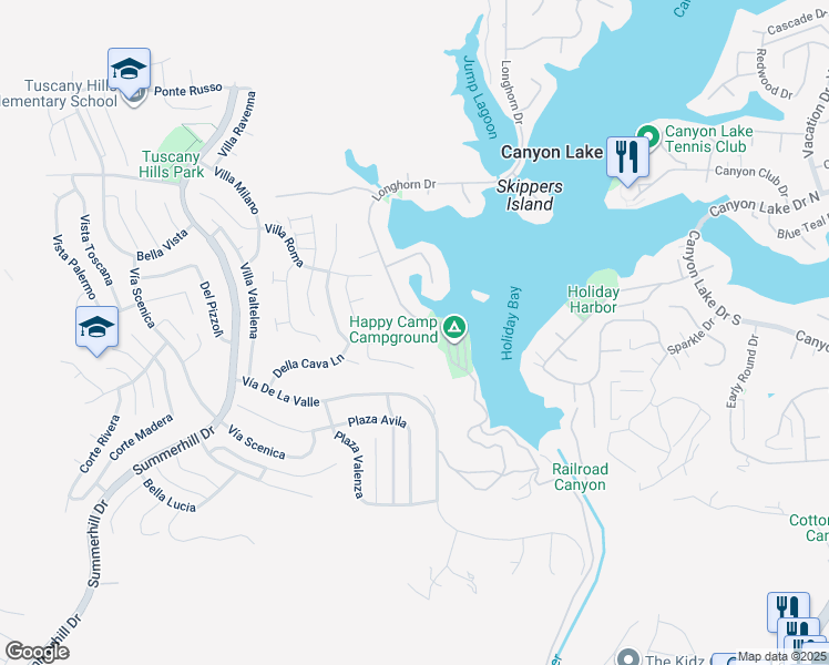map of restaurants, bars, coffee shops, grocery stores, and more near 63 Volta Del Tintori Street in Lake Elsinore
