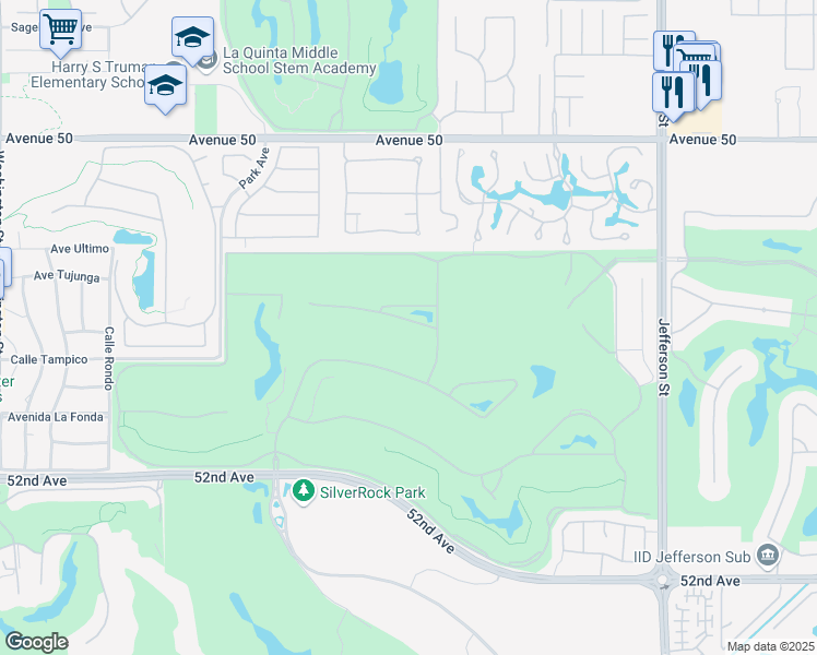 map of restaurants, bars, coffee shops, grocery stores, and more near 79445 Toronja in La Quinta