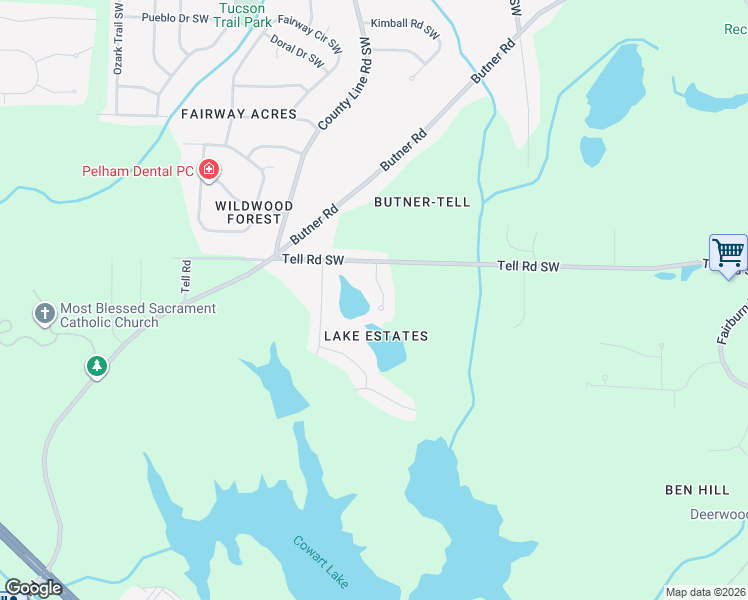 map of restaurants, bars, coffee shops, grocery stores, and more near 2729 Pinella Drive Southwest in Atlanta