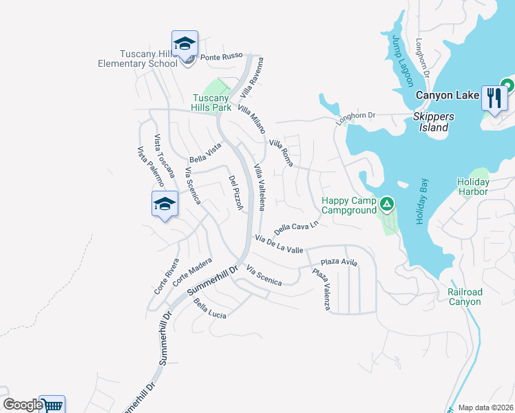 map of restaurants, bars, coffee shops, grocery stores, and more near 2 Villa Valtelena in Lake Elsinore
