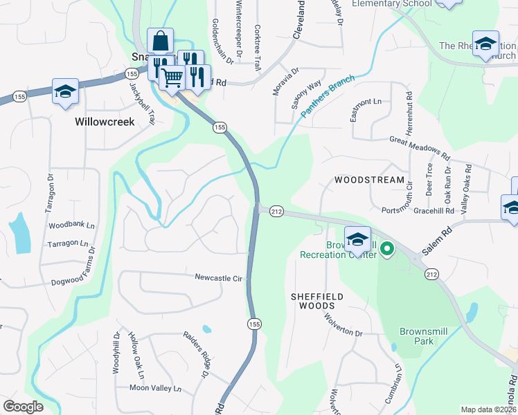 map of restaurants, bars, coffee shops, grocery stores, and more near 3540 Snapfinger Road in Stonecrest