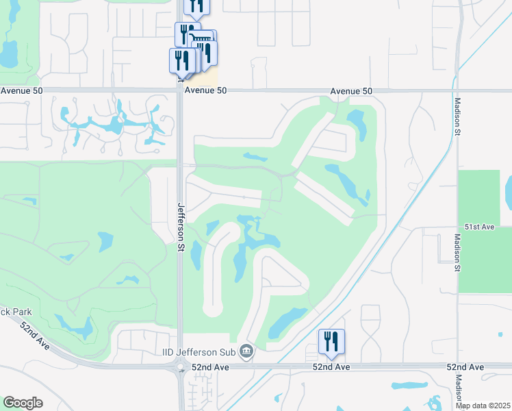 map of restaurants, bars, coffee shops, grocery stores, and more near 80291 Vía Tesoro in La Quinta