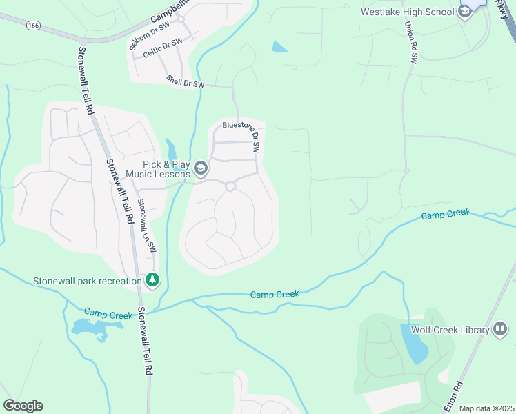 map of restaurants, bars, coffee shops, grocery stores, and more near 6237 Stonelake Drive Southwest in Atlanta